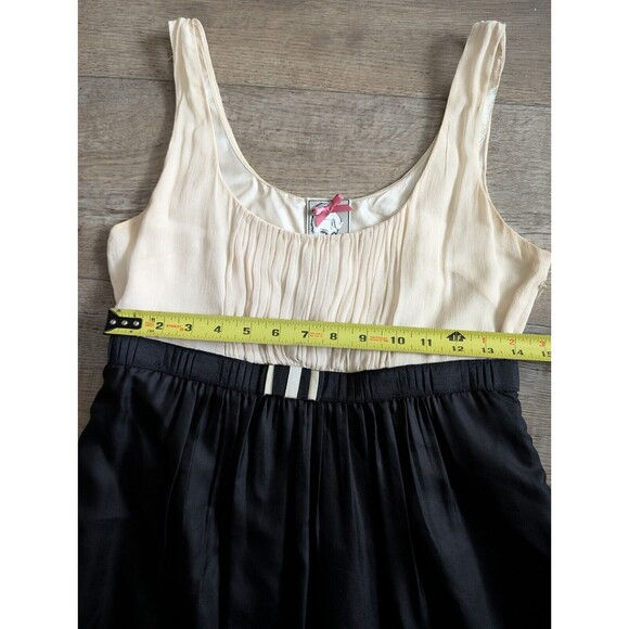 ANTHROPOLOGIE YOANA BARASCHI Theatre Royal Dress Silk Black & Cream Size 4 - Picture 7 of 7